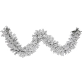 9' x 12" Unlit Flocked Alaskan Pine Artificial Christmas Garland