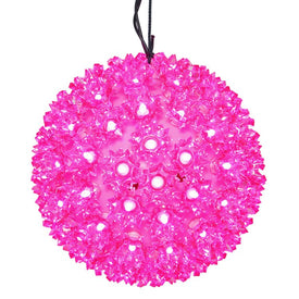 6" Starlight Sphere Christmas Ornaments with Pink Wide Angle LED Lights