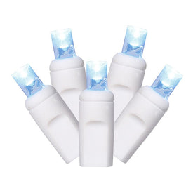 100-Count Teal Wide-Angle LED Christmas Light Strand on 34' White Wire