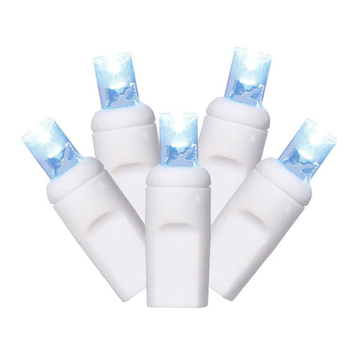 100-Count Teal Wide-Angle LED Christmas Light Strand on 34' White Wire