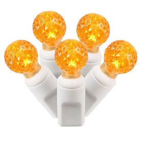 100-Count Orange G12 LED Christmas Light Strand on 34' White Wire