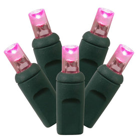 100-Count Pink Wide-Angle LED Christmas Light Strand on 34' Green Wire