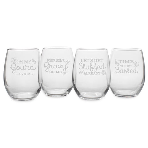 Get Stuffed Already Wine Glass Set