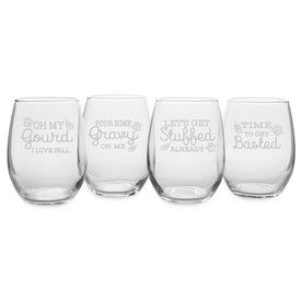 Get Stuffed Already Wine Glass Set