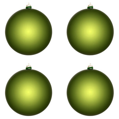 6" Juniper Green Shiny Ball Ornaments 4-Pack