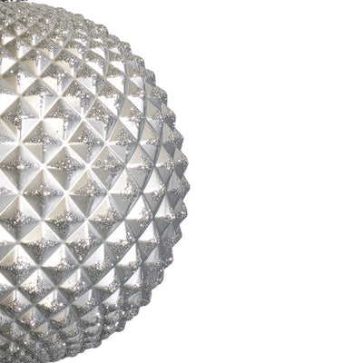 6" Silver Durian Glitter Balls 4 Per Bag