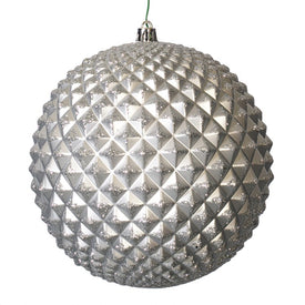 6" Silver Durian Glitter Balls 4 Per Bag