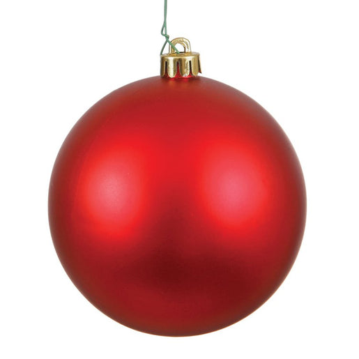 6" Red Matte Ball Ornaments 4-Pack