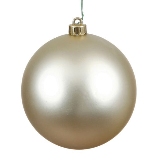 6" Champagne Matte Ball Ornaments 4-Pack