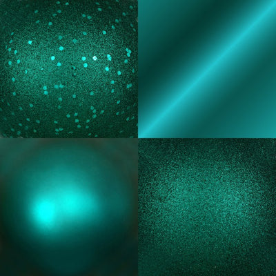 4" Dark Teal Four-Finish Ball Christmas Ornaments 12 Per Box