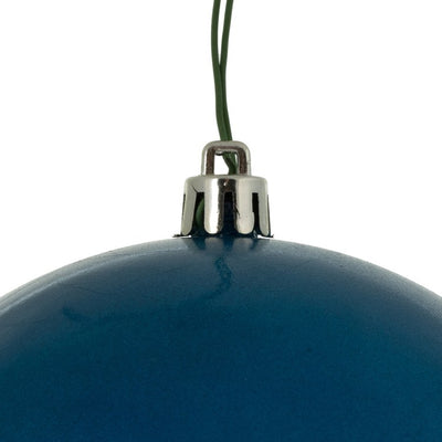 4.75" Blue Candy Ball Ornaments 4-Pack