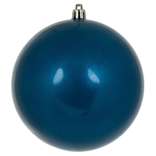 4.75" Blue Candy Ball Ornaments 4-Pack