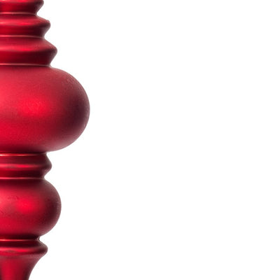 7" Red Four-Finish Finial Christmas Ornaments 8 Per Box