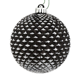 6" Black Durian Glitter Balls 4 Per Bag