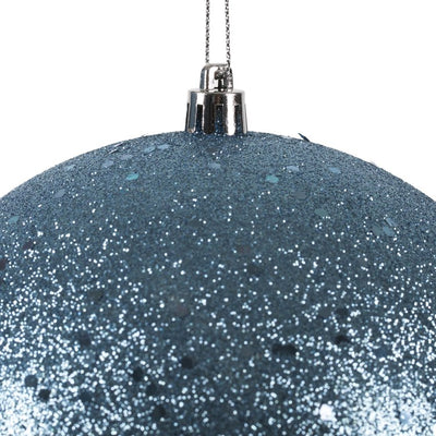 6" Periwinkle Four-Finish Ball Christmas Ornaments 4 Per Box