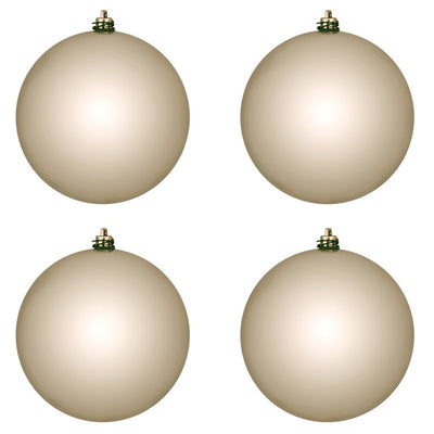 6" Oat Shiny Ball Ornaments 4-Pack