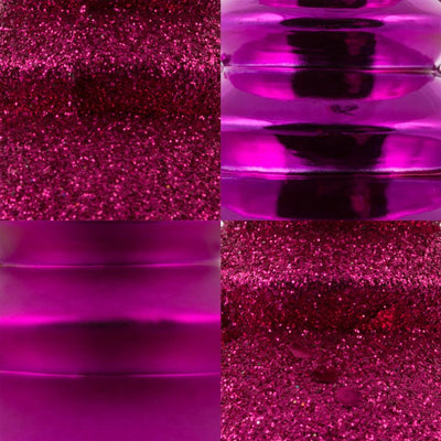 7" Fuchsia Four-Finish Finial Christmas Ornaments 8 Per Box