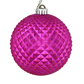 6" Fuchsia Durian Glitter Balls 4 Per Bag