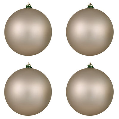 6" Oat Matte Ball Ornaments 4-Pack