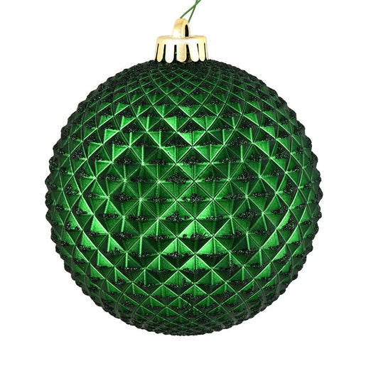 6" Emerald Durian Glitter Balls 4 Per Bag