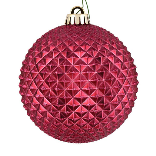 6" Berry Red Durian Glitter Balls 4 Per Bag