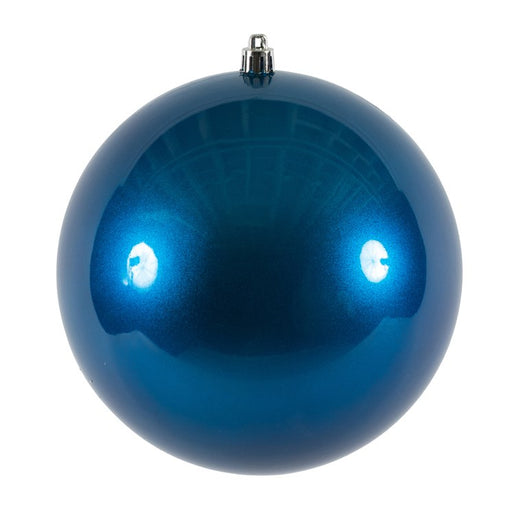 6" Blue Candy Ball Ornaments 4-Pack