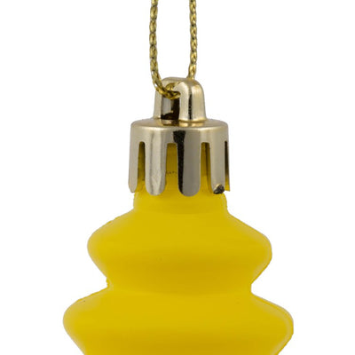7" Yellow Four-Finish Finial Christmas Ornaments 8 Per Box