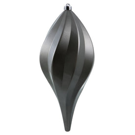 8" Pewter Candy Swirl Drop Christmas Ornaments 3 Per Bag