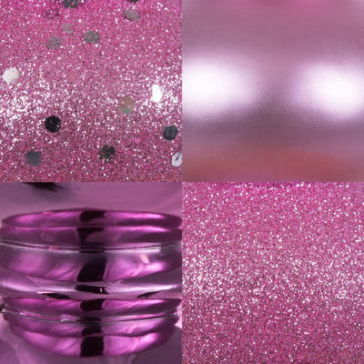 7" Pink Four-Finish Finial Christmas Ornaments 8 Per Box