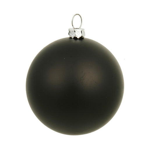 6" Black Matte Ball Ornaments 4-Pack