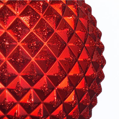 6" Red Durian Glitter Balls 4 Per Bag