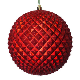 6" Red Durian Glitter Balls 4 Per Bag