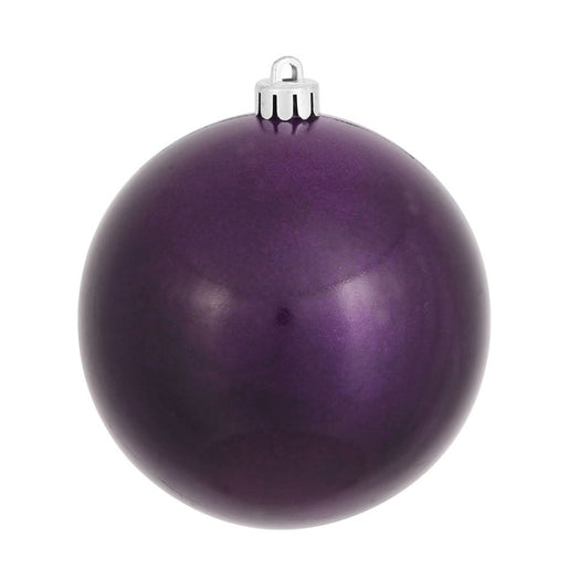 6" Plum Candy Ball Ornaments 4-Pack