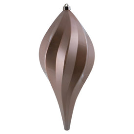 8" Cafe Latte Candy Swirl Drop Christmas Ornaments 3 Per Bag