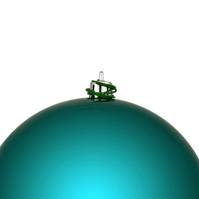 6" Dark Teal Shiny Ball Ornaments 4-Pack