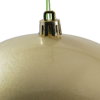 6" Champagne Candy Ball Ornaments 4-Pack