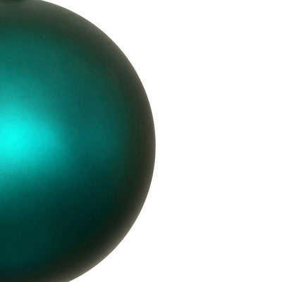6" Dark Teal Matte Ball Ornaments 4-Pack