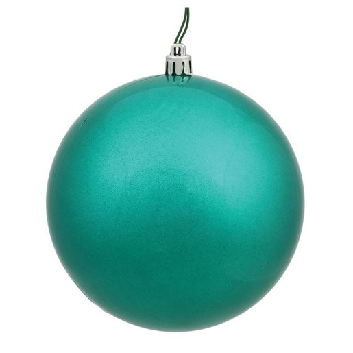 6" Teal Candy Ball Ornaments 4-Pack