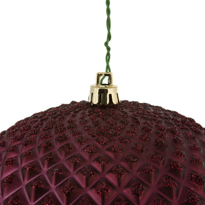 6" Wine Durian Glitter Balls 4 Per Bag