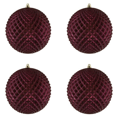 6" Wine Durian Glitter Balls 4 Per Bag