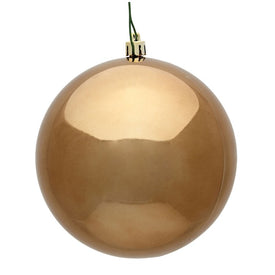 12" Mocha Shiny Ball Ornament
