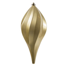 8" Champagne Candy Swirl Drop Christmas Ornaments 3 Per Bag