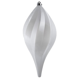 8" White Candy Swirl Drop Christmas Ornaments 3 Per Bag