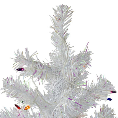 3' Pre-lit White Iridescent Pine Artificial Christmas Tree - Multi Lights