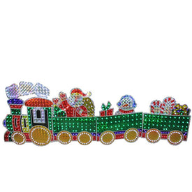 Four-Piece Holographic LED Lighted Motion Train Set Outdoor Christmas Decoration