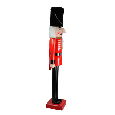6' Giant Commercial-Size Wooden Red and Black Christmas Nutcracker Soldier
