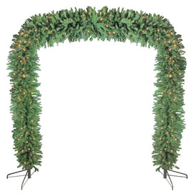 9' x 8' Pre-Lit Pine Artificial Christmas Archway Decoration - Clear Lights