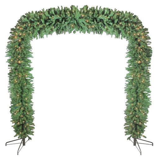 9' x 8' Pre-Lit Pine Artificial Christmas Archway Decoration - Clear Lights