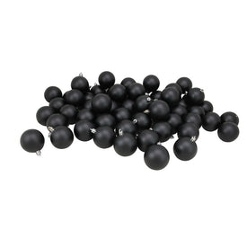 2.5" Jet Black Shatterproof Matte Christmas Ball Ornaments 60-Count