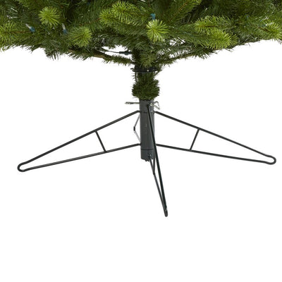 8' Slim Virginia Spruce Artificial Christmas Tree with 600 Warm White (Multifunction LED Lights with Instant Connect Technology and 1294 Bendable Branches